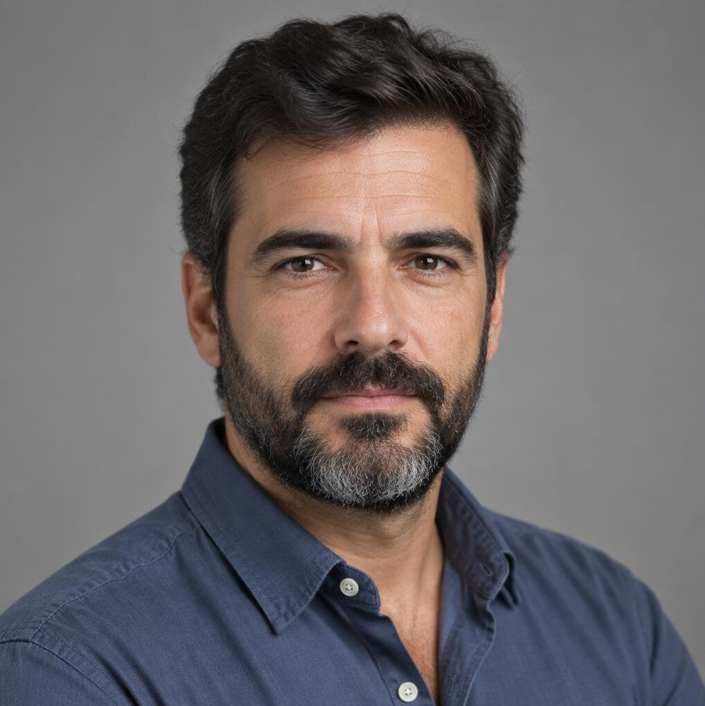 Portrait of a Portuguese male investigative journalist