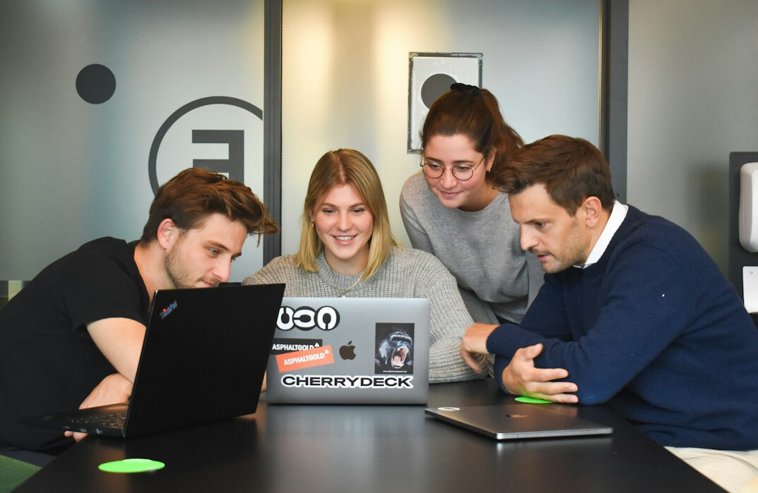team using digital documents